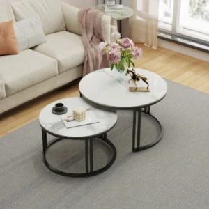 Round Marble Nesting Coffee Table